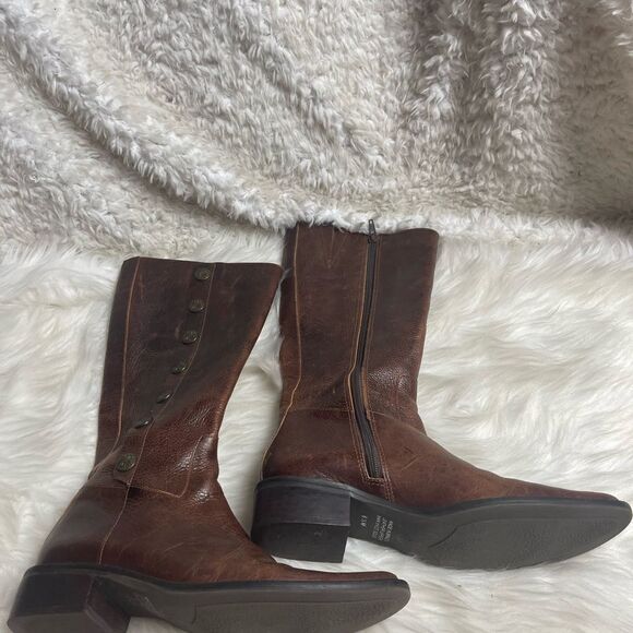 Women’s Nicole Boots Genuine Leather Distressed Brown Size 6.5M - Picture 8 of 12